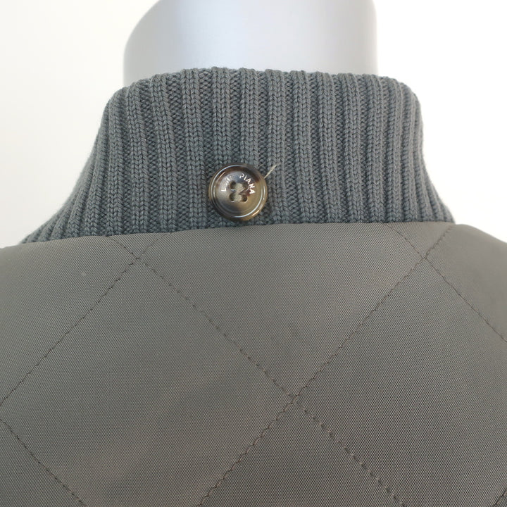 Loro Piana Quilted Puffer Vest Olive Size Small
