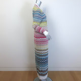 Missoni Zig Zag Knit Duster Cardigan White/Multicolor Cotton-Blend Size 42