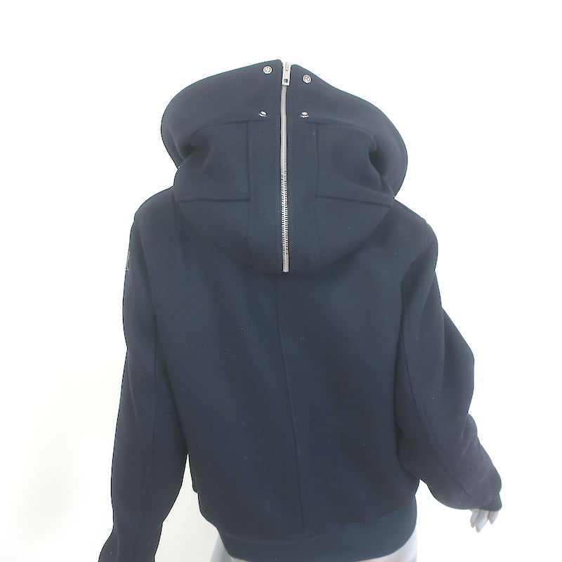 Rag &amp; Bone Kingston Bomber Jacket Navy Virgin Wool Size Medium