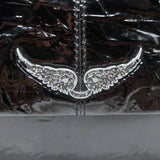 Zadig & Voltaire Lolita Wrinkle Small Crossbody Bag Black Patent Leather