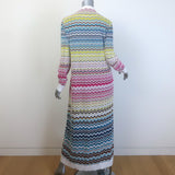 Missoni Zig Zag Knit Duster Cardigan White/Multicolor Cotton-Blend Size 42