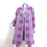 Mint Designs Plaid Double Breasted Coat Light Gray/Fuchsia Size Large