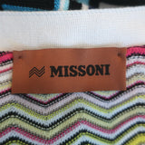 Missoni Zig Zag Knit Duster Cardigan White/Multicolor Cotton-Blend Size 42
