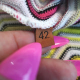 Missoni Zig Zag Knit Duster Cardigan White/Multicolor Cotton-Blend Size 42