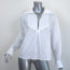 Chanel Eyelet-Embroidered Collared Blouse White Cotton Size 36 Long Sleeve Top