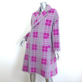 Mint Designs Plaid Double Breasted Coat Light Gray/Fuchsia Size Large