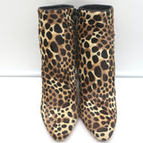 Christian Louboutin So Eleonor Leopard Print Calf Hair Ankle Boots Size 36.5