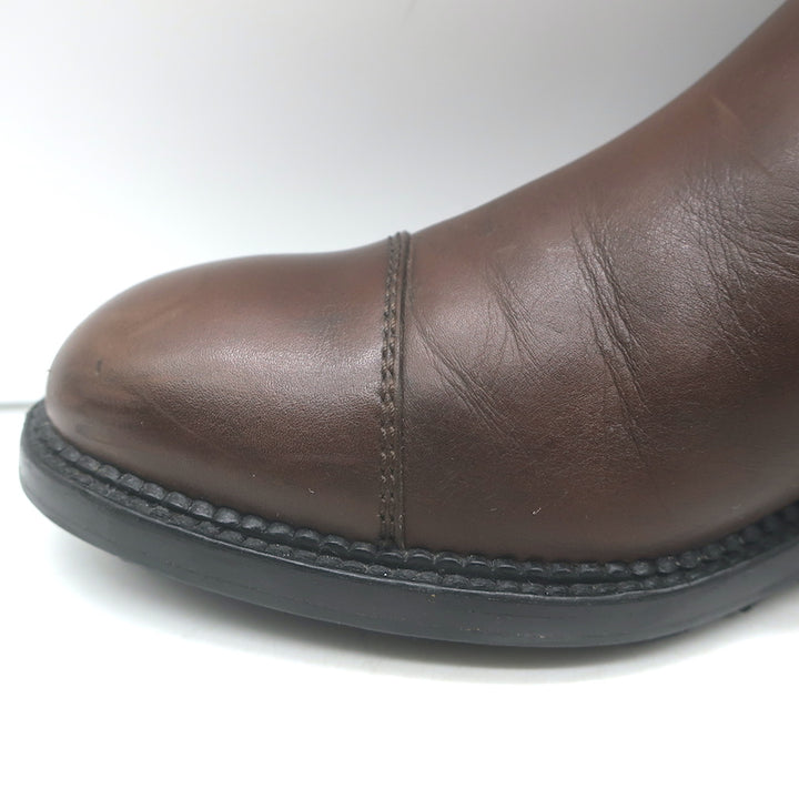 Chanel cap-toe CC Chelsea boots, dark brown leather, size 40 — authentic pre-owned, light wear
