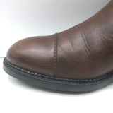 Chanel cap-toe CC Chelsea boots, dark brown leather, size 40 — authentic pre-owned, light wear