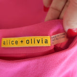 Alice + Olivia Coley Mock Neck Mini Dress Pink Crepe Size 0