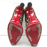Christian Louboutin So Eleonor Leopard Print Calf Hair Ankle Boots Size 36.5