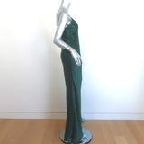 L'Agence Serita Maxi Bias Dress Botanical Green Silk Satin Size 4 NEW