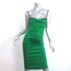 Dolce & Gabbana Ruched Satin Bustier Dress Green Stretch Silk Size 40