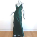 L'Agence Serita Maxi Bias Dress Botanical Green Silk Satin Size 4 NEW