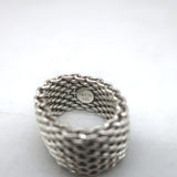 Tiffany & Co. Somerset Mesh Ring Sterling Silver Size 6