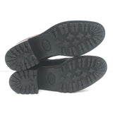 Chanel cap-toe CC Chelsea boots in dark brown leather, authentic pre-owned with light scuffs