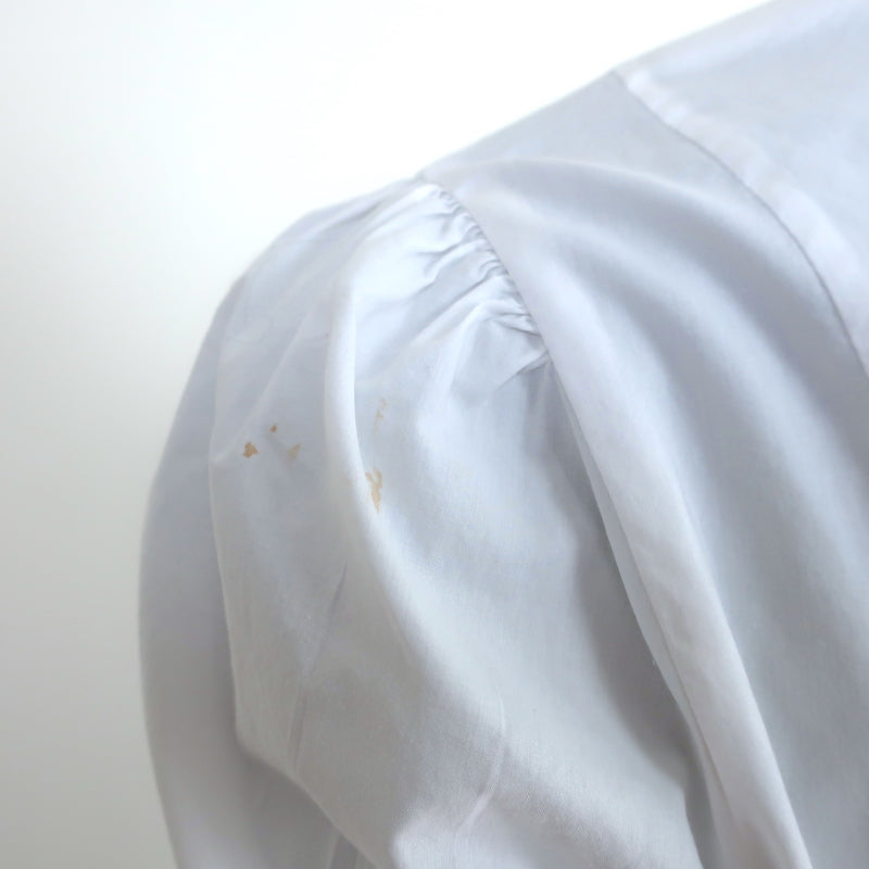 FRAME Ruffle Top White Cotton Size Extra Small Short Sleeve Button Up Shirt