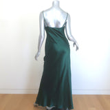 L'Agence Serita Maxi Bias Dress Botanical Green Silk Satin Size 4 NEW