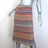 Missoni Rainbow Knit Skirt Multicolor Cotton-Blend Size 44