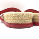 Chanel CC Elastic Espadrille Slide Sandals Red Size 38 Flat Mules