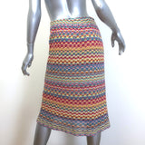 Missoni Rainbow Knit Skirt Multicolor Cotton-Blend Size 44