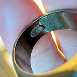 Chanel A21 Crystal CC Square Ring Black Enamel Size 5.5