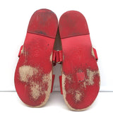Chanel CC Elastic Espadrille Slide Sandals Red Size 38 Flat Mules
