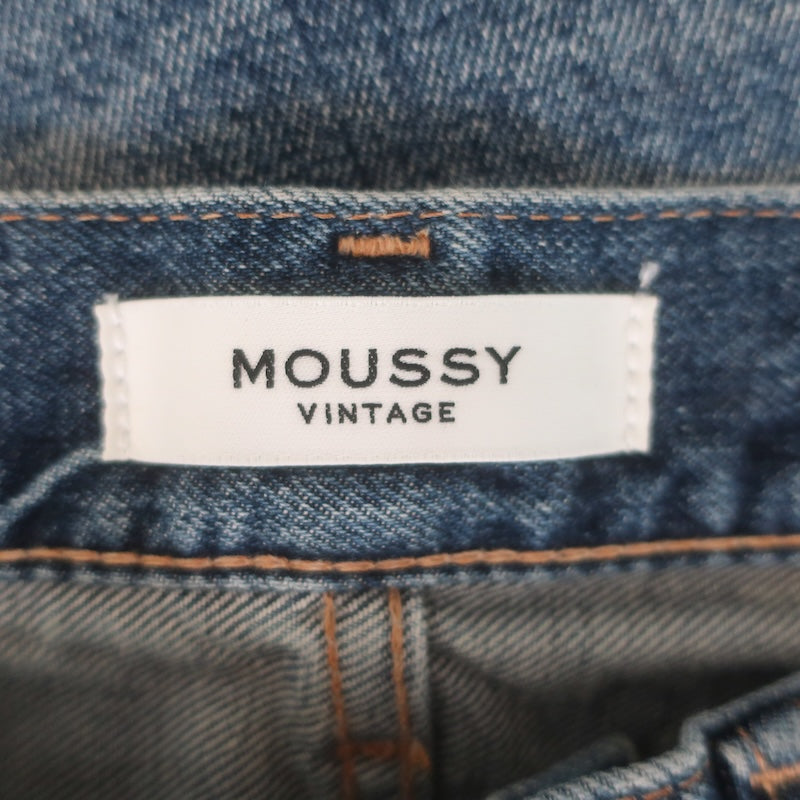 MOUSSY Loews Distressed Denim Straight Leg Jeans Medium Blue Size 25
