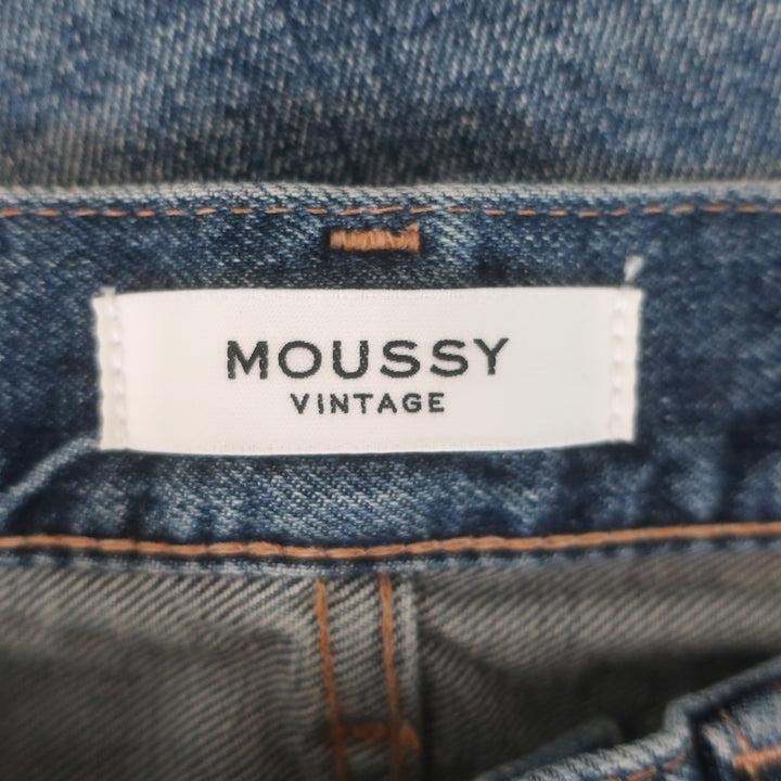 MOUSSY Loews Distressed Denim Straight Leg Jeans Medium Blue Size 25