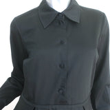 Khaite Romy Shirtdress Black Cotton Size 6 Long Sleeve Fit & Flare Dress