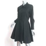Khaite Romy Shirtdress Black Cotton Size 6 Long Sleeve Fit & Flare Dress