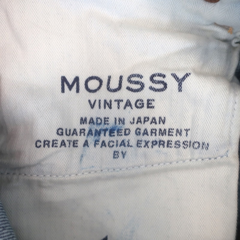 MOUSSY Loews Distressed Denim Straight Leg Jeans Medium Blue Size 25