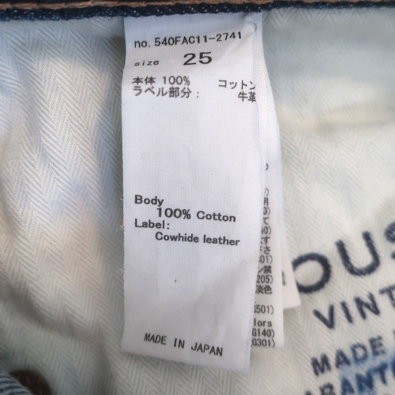 MOUSSY Loews Distressed Denim Straight Leg Jeans Medium Blue Size 25