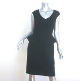 Armani Collezioni Sleeveless Peplum Dress Black Wool Crepe Size 6