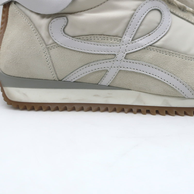 Loewe Flow Runner Sneakers Off-White Suede &amp; White Nylon Size 40