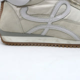 Loewe Flow Runner Sneakers Off-White Suede & White Nylon Size 40