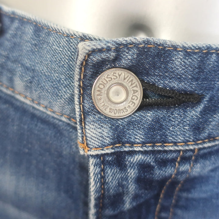 MOUSSY Ballena High Rise Skinny Jeans Medium Blue Stretch Denim Size 25