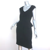 Armani Collezioni Sleeveless Peplum Dress Black Wool Crepe Size 6