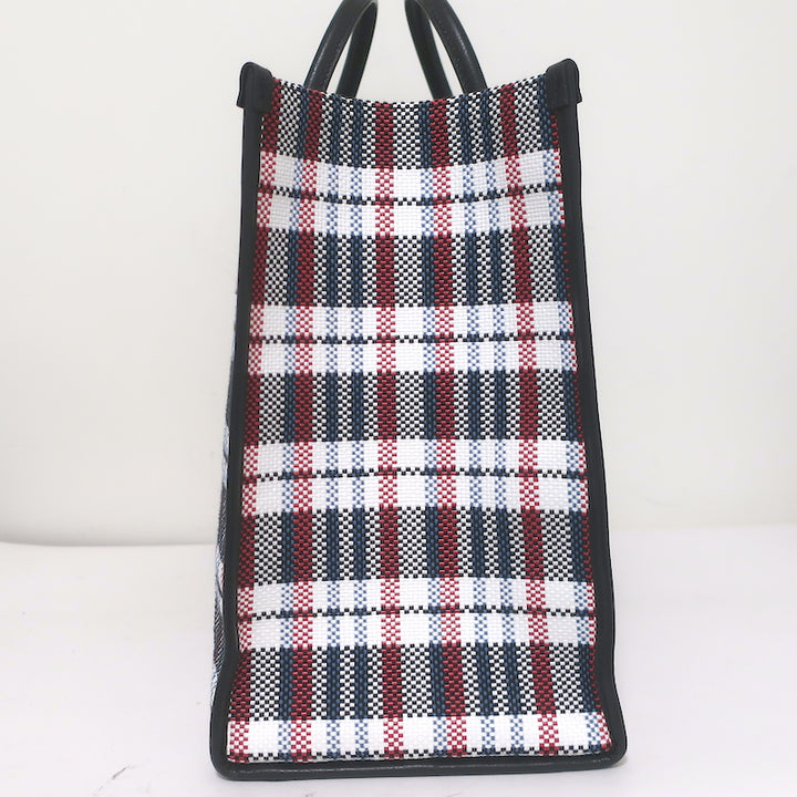 Gucci Iccug Embroidered Checked Tote Extra Large Shoulder Bag