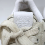 Loewe Flow Runner Sneakers Off-White Suede & White Nylon Size 40