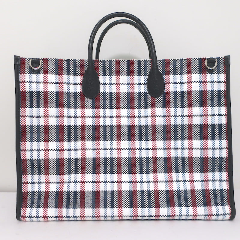 Gucci Iccug Embroidered Checked Tote Extra Large Shoulder Bag
