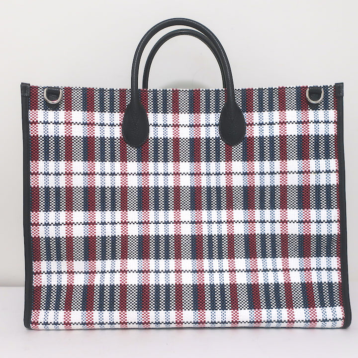 Gucci Iccug Embroidered Checked Tote Extra Large Shoulder Bag