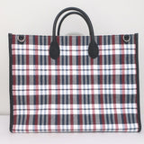 Gucci Iccug Embroidered Checked Tote Extra Large Shoulder Bag