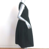 Peter Cohen Sleeveless Midi Dress Black Gathered Cotton Size Medium
