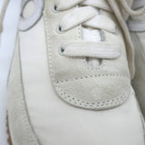 Loewe Flow Runner Sneakers Off-White Suede & White Nylon Size 40