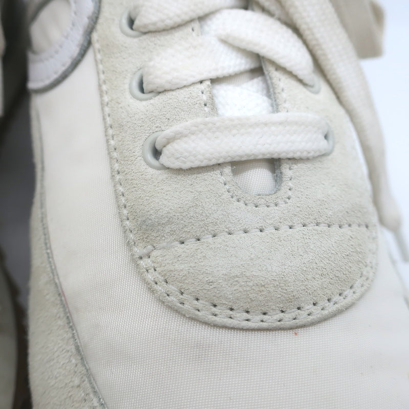 Loewe Flow Runner Sneakers Off-White Suede &amp; White Nylon Size 40