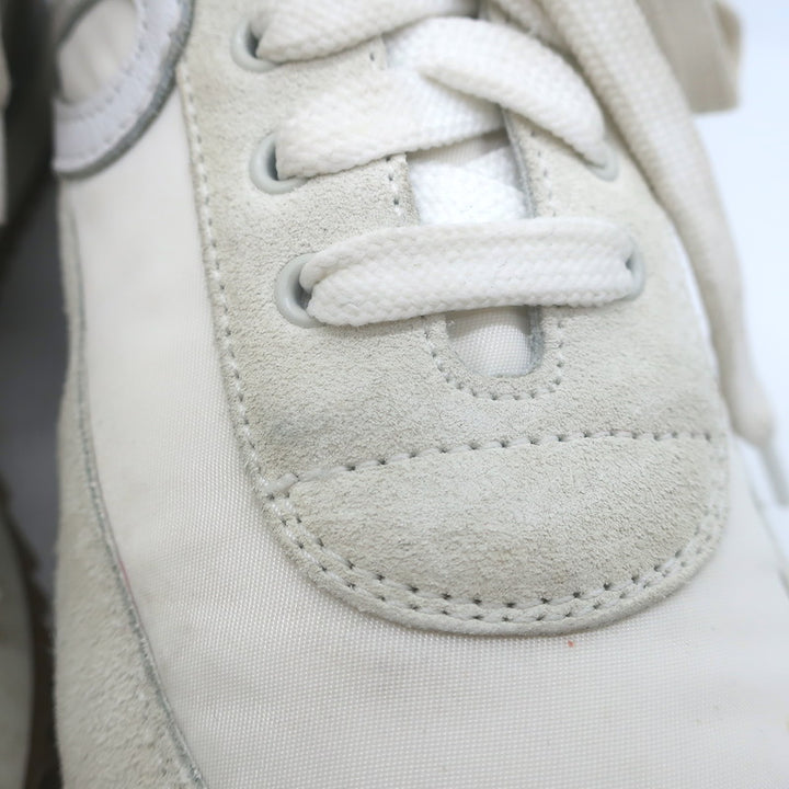 Loewe Flow Runner Sneakers Off-White Suede &amp; White Nylon Size 40