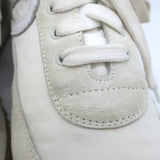 Loewe Flow Runner Sneakers Off-White Suede & White Nylon Size 40
