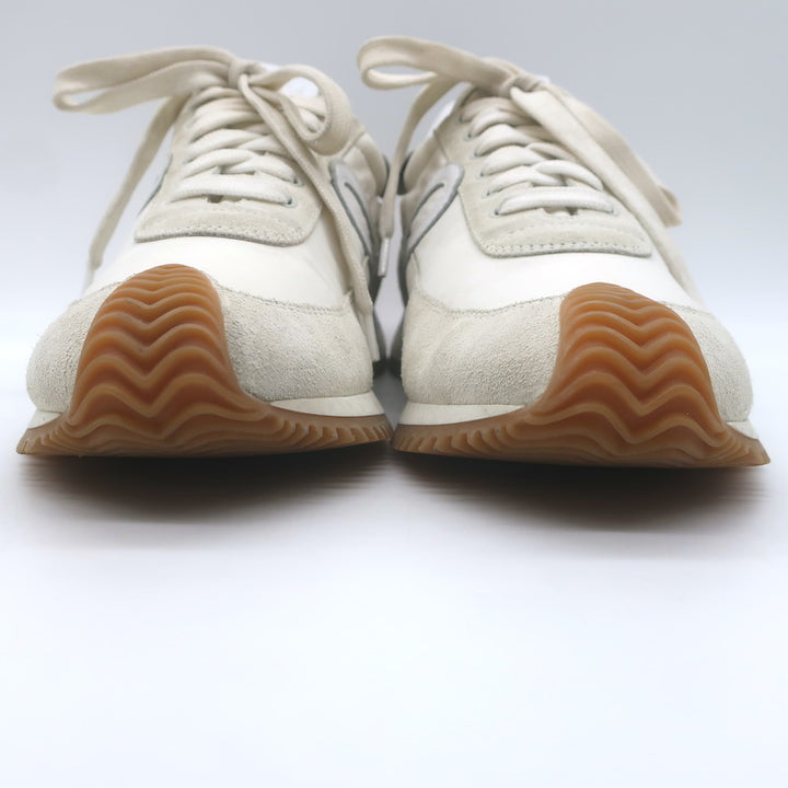 Loewe Flow Runner Sneakers Off-White Suede &amp; White Nylon Size 40