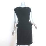 Armani Collezioni Sleeveless Peplum Dress Black Wool Crepe Size 6
